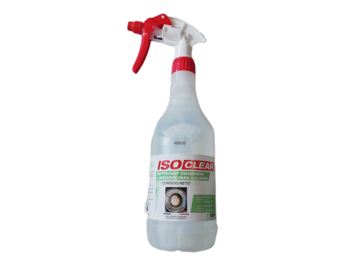 Additif nettoyant chaudière gaz condensation Aluminium-Silicium-Magnésium isoclear NET07 Pulvérisateur 750ml. (Côté fumées) 904986, référence 904989