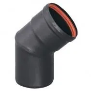 Elbow 080 x 45ºMH Enamelled Black (practic), part number 096013
