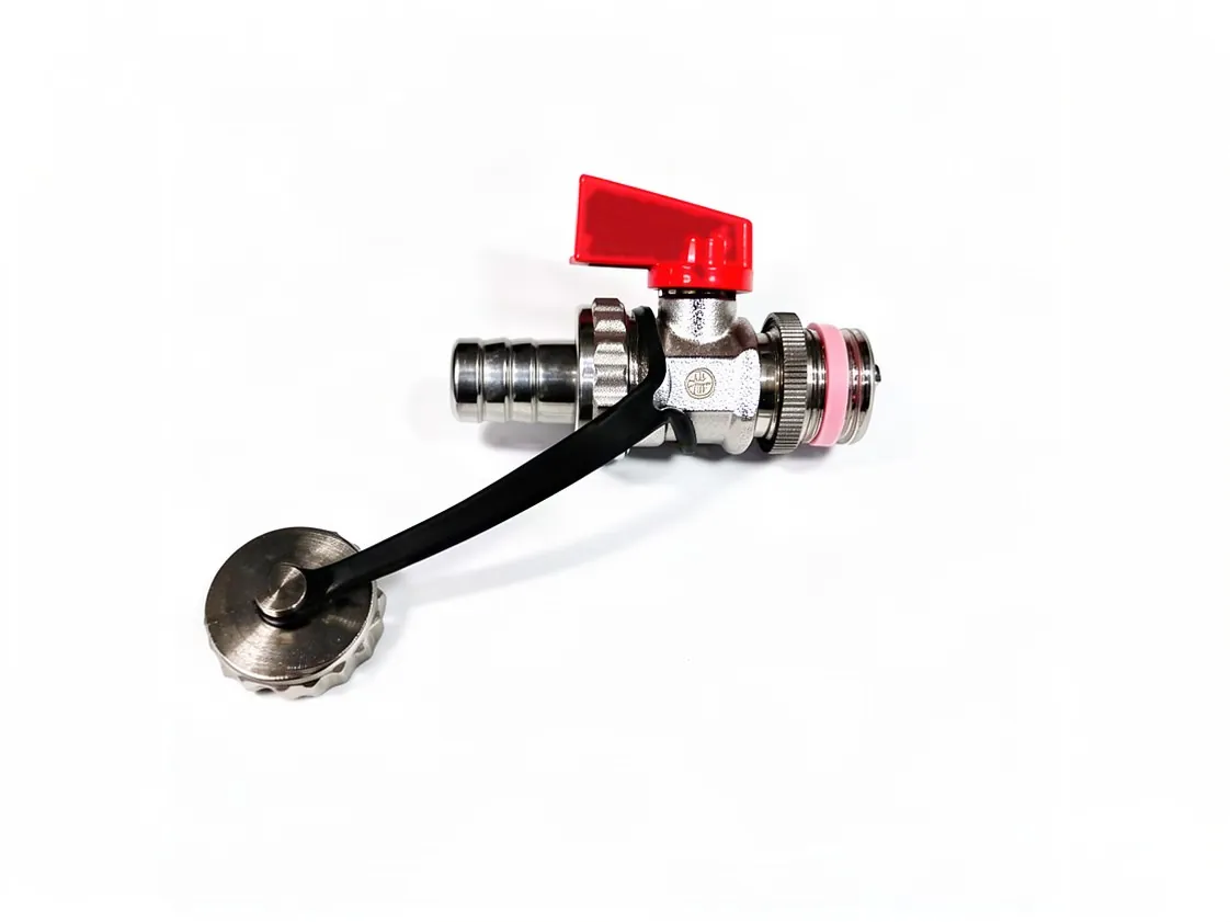 Llave vaciado 1/2M con tapón, con pomo rojo., referencia SJ-016102