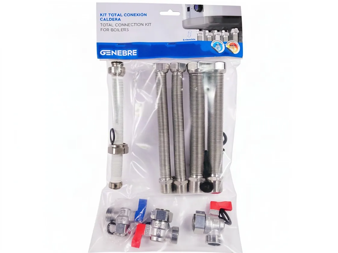 Kit conexión sustitución caldera a gas Universal con llaves de corte incluidas, referencia NI-031888