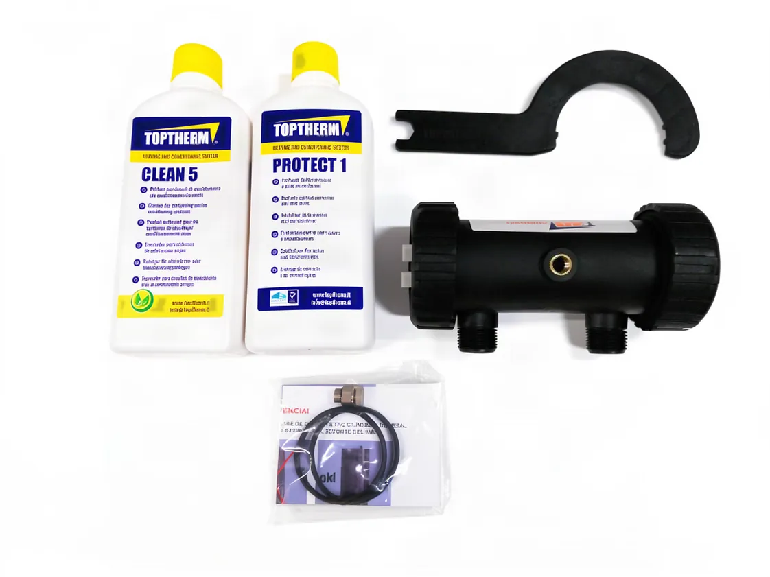 Kit limpieza instalaciones 100m2 Toptherm T-BOX MAG Compact negro (aditivo limpiador Clean 5 e inibidor Protect 1+ Filtro), referencia ZY-021101