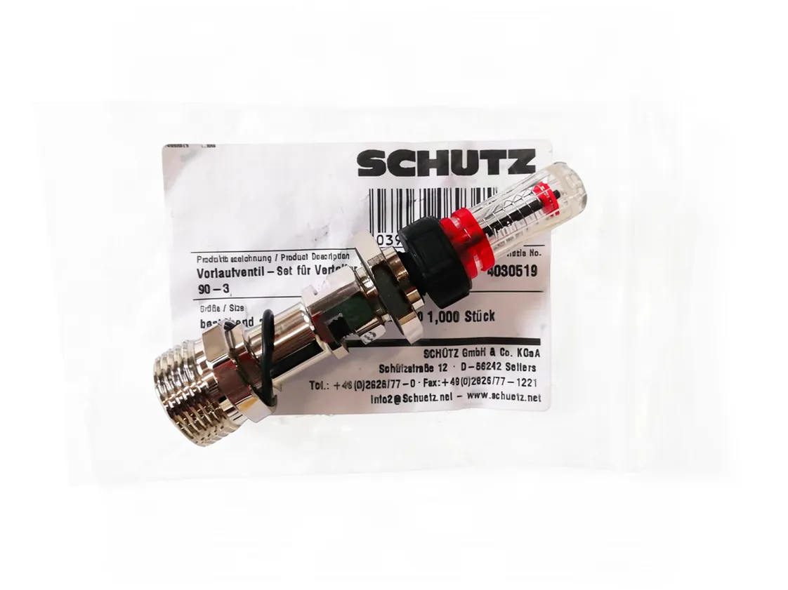 Peça de substituição Schutz válvula de impulso em coletor Confort 90-3 composto de 1x2045628/ 1x2048662/ 1x2045625, referência 4030519
