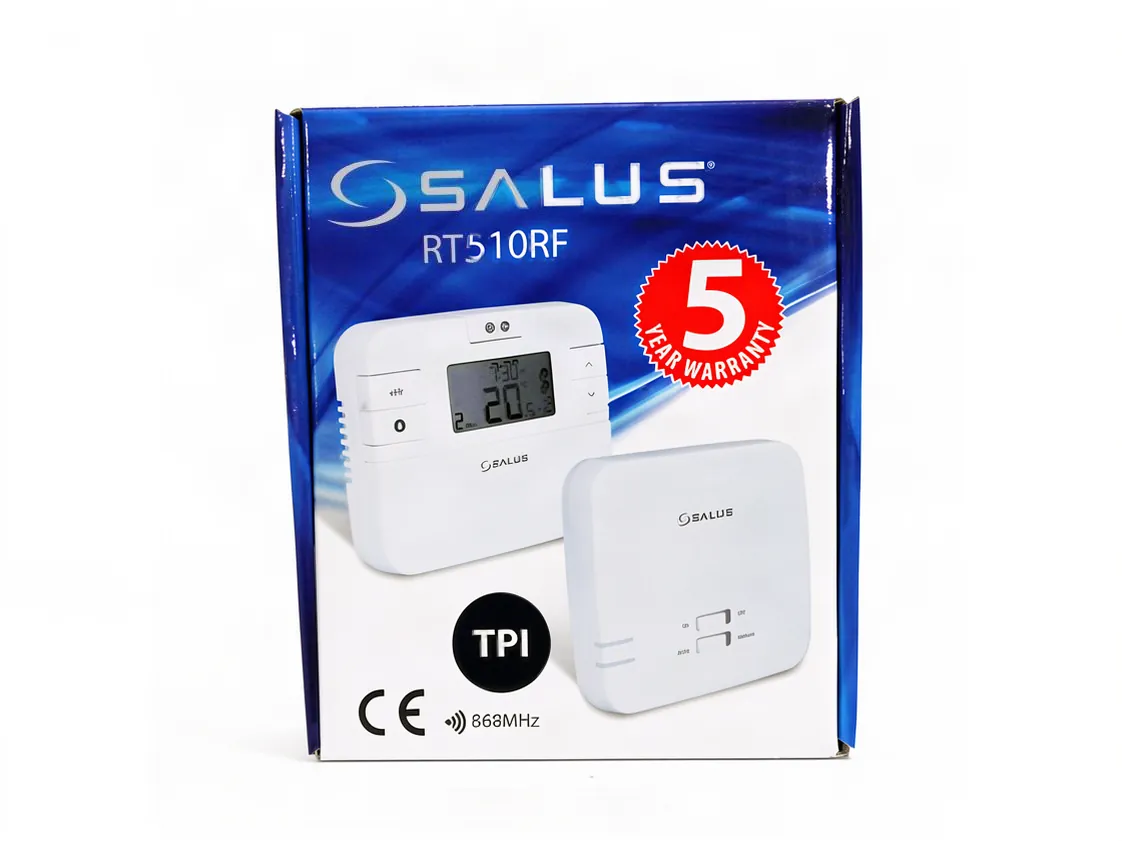 Salus RT 510RF+ digitale wekelijkse draadloze klokthermostaat, onderdeelnummer XI-023157