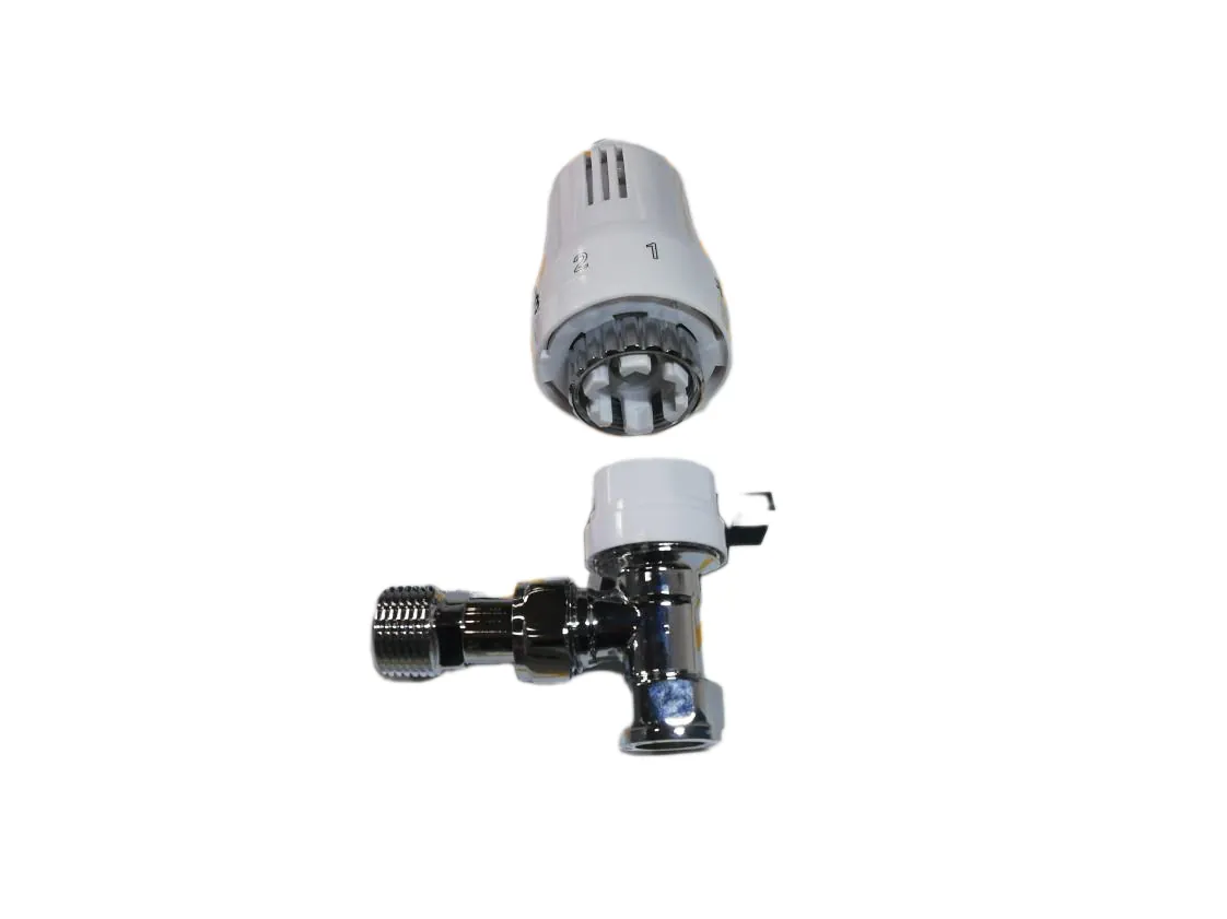 Plumbob rubinetto radiatore termostatico squadra completo a 15mm, codice ricambio 477205