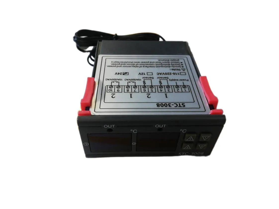 Termostato digital control STC-3008 2 rele a 24V con sondas. (para control caldera o refrigeración -50 / 110º), referencia KV-026814