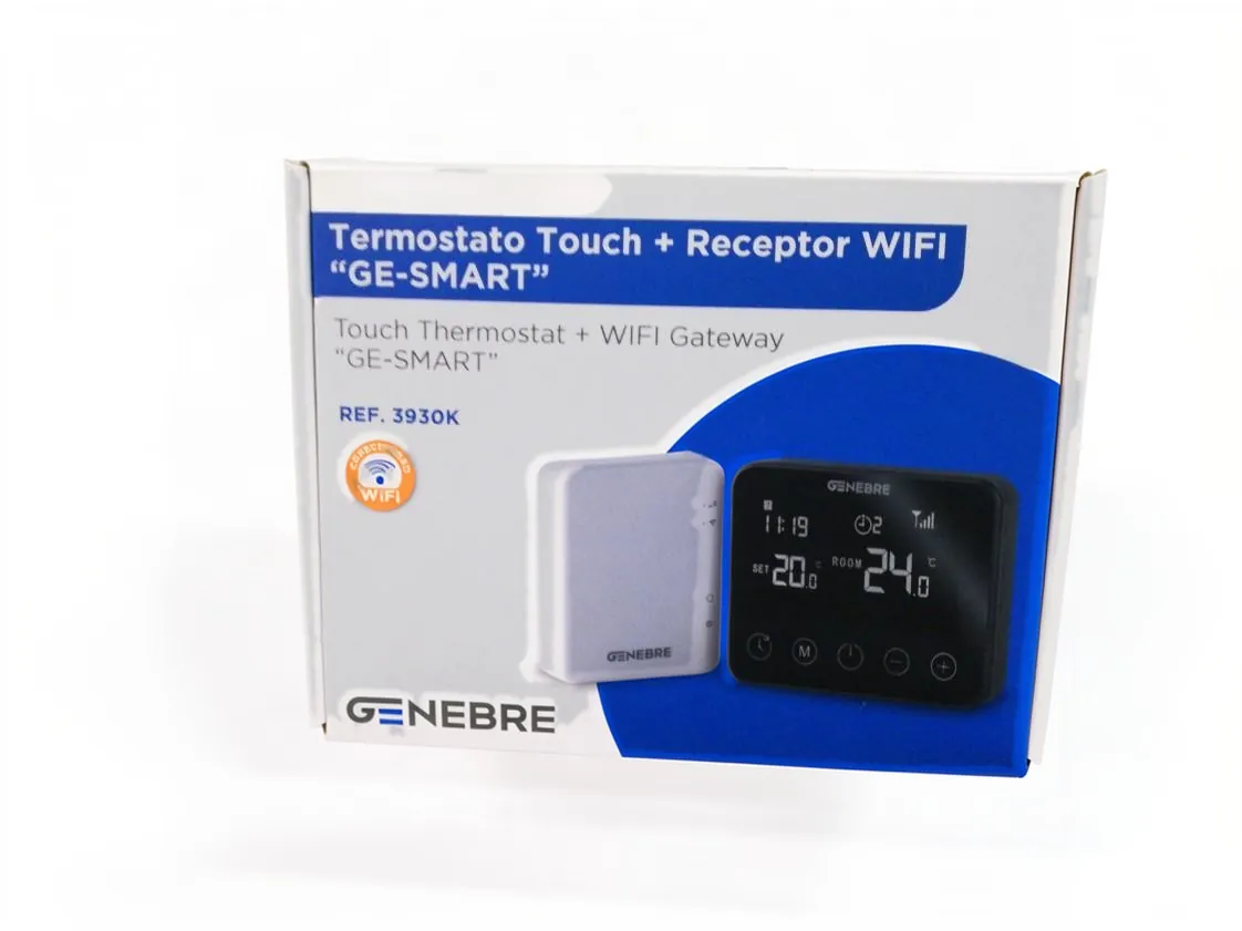 Genebre Mod. touch programmable WiFi thermostat + receiver. Heating system control and regulation, part number VD-028363