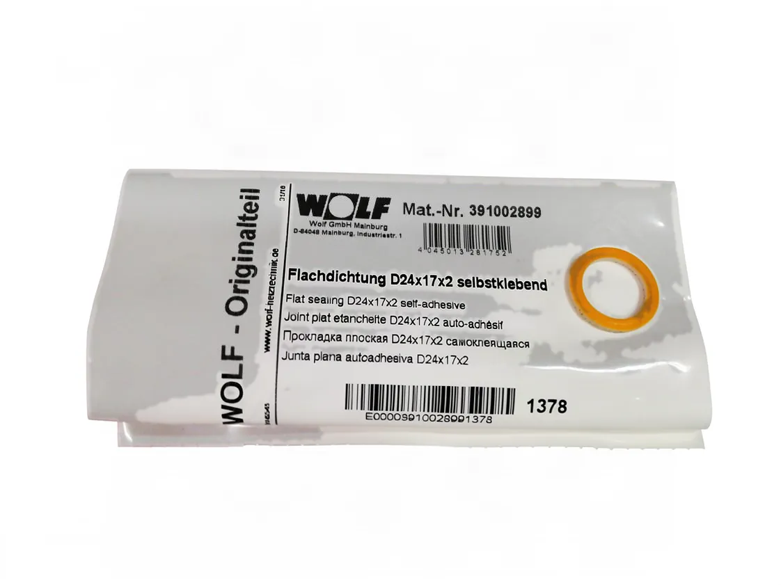 Junta plana Wolf Autoadhesiva panel solar Med. 24x17x2mm. (kit 5 uds), referencia 391002899