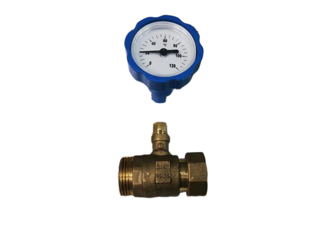 Rubinetto di intercettazione - manometro blu Domusa DS-pack, codice ricambio CVAL000044