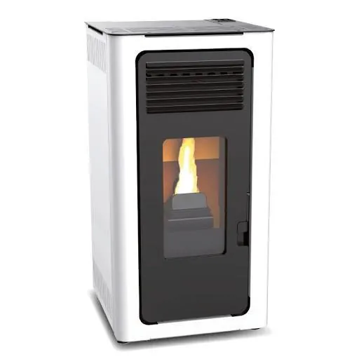 Lasian Audax 08kw Pellet Stove White Color, part number 2305-AU08B