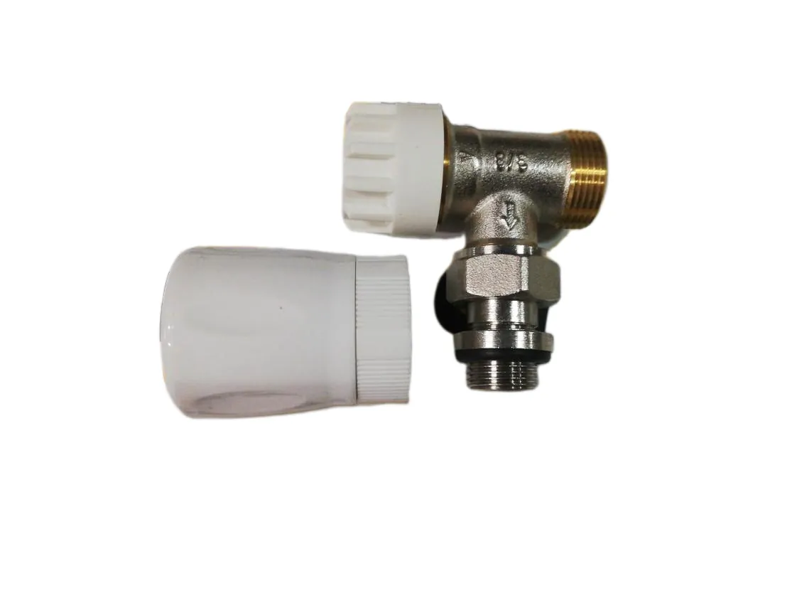 Rubinetto radiatore termostatico Klimatech bicono 3/8 compressione M24x1.5 (bicono e testina non inclusi), codice ricambio 38822