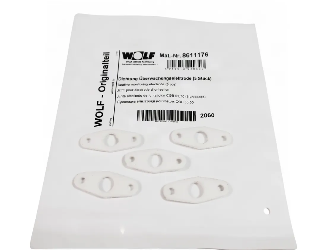Junta electrodo Wolf CGB35 ionización (kit 5 uds), referencia 8611176