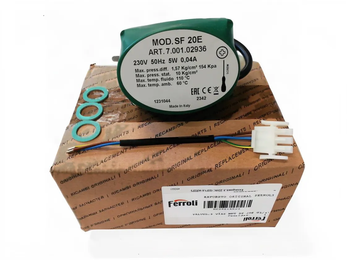 Válvula três vias Ferroli GN-TK M Unit - Atlas D 37 SI Unit - FER G3G 32 SI Unit (Mut 3/4M sem micro), referência RC30015520