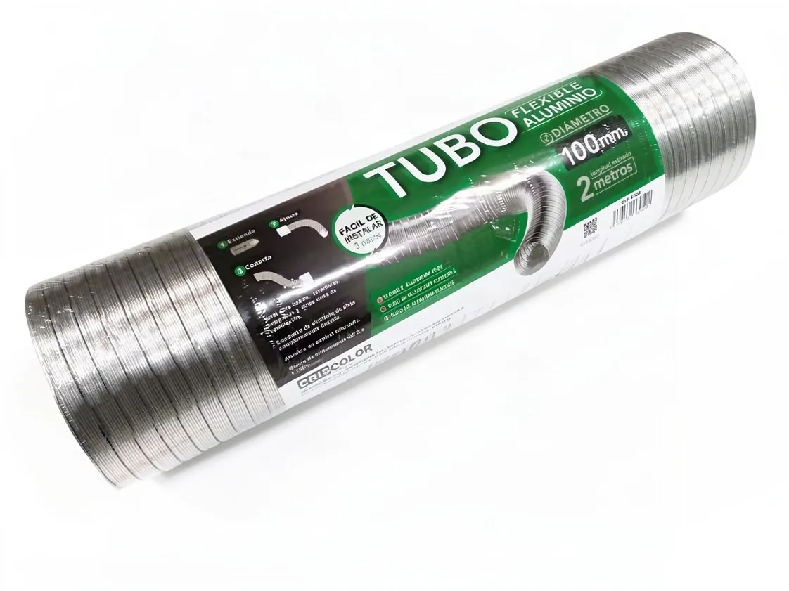 Tubo alluminio rotondo flessibile Ø100mm x 2metros, codice ricambio 107951