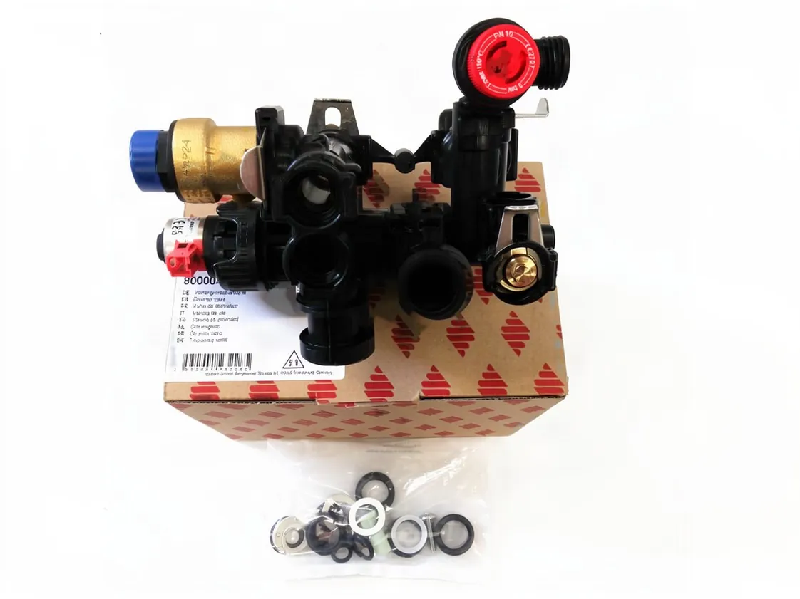Valvola tre vie Saunier Duval Themafast - Themafast Condens F25 - Isotwin - Isofast F/C-EA - Isomax Condens F35-B/1 (0020247011-S1025500), codice ricambio 8000041513