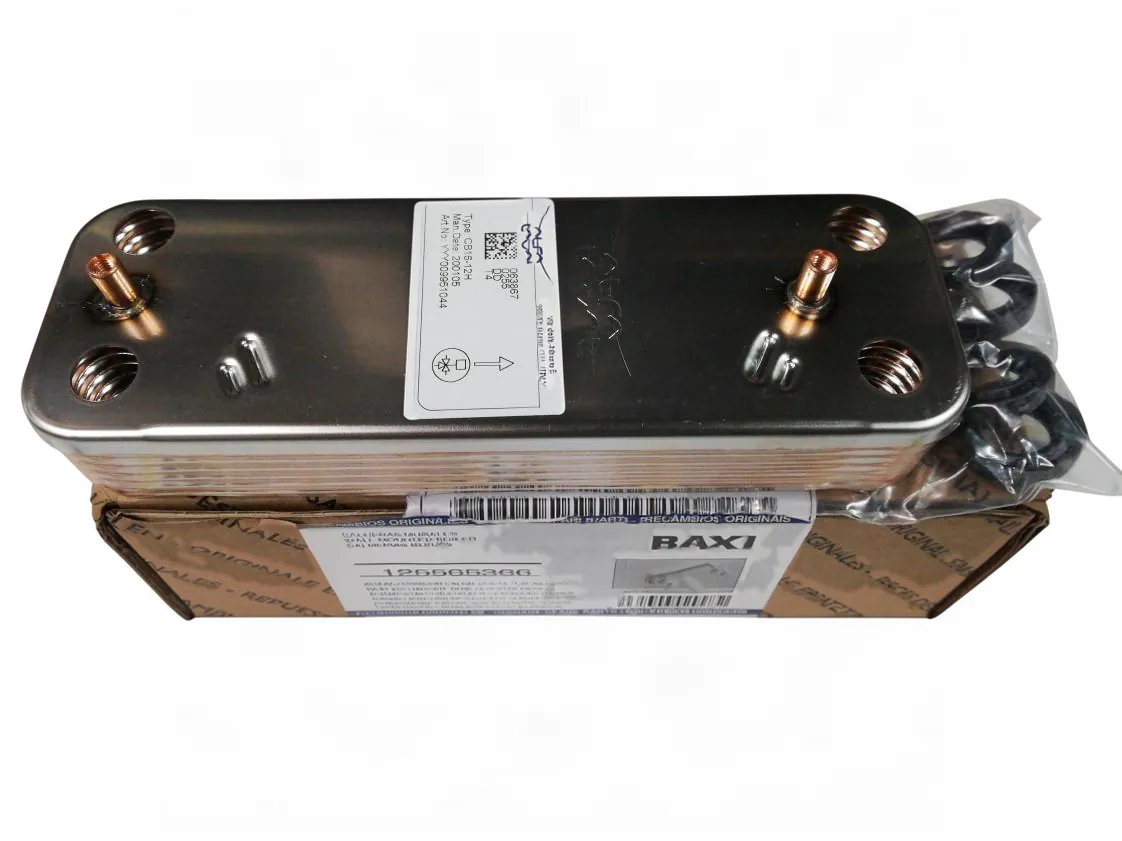 Intercambiador placas Baxi Roca Platinum Compact 24/24F - Demios Box - Novanox 24/24 F - Neonox 20/24 (12placas IPT174x40mm Anclajes 158), referencia 125565366