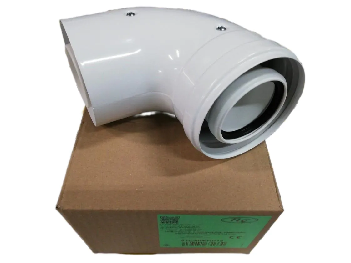 Knie 060/100 x 90ºMH Coaxiaal Polypropyleen, onderdeelnummer 61090MHP15