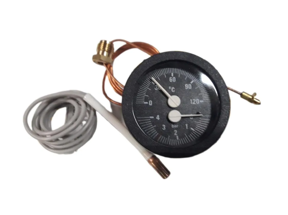 Temperature and pressure gauge Vaillant VCM180-280 180-280/1X 242-282 (Ø52-0/6b-0/120º-1000mm-1/4"), part number 101558