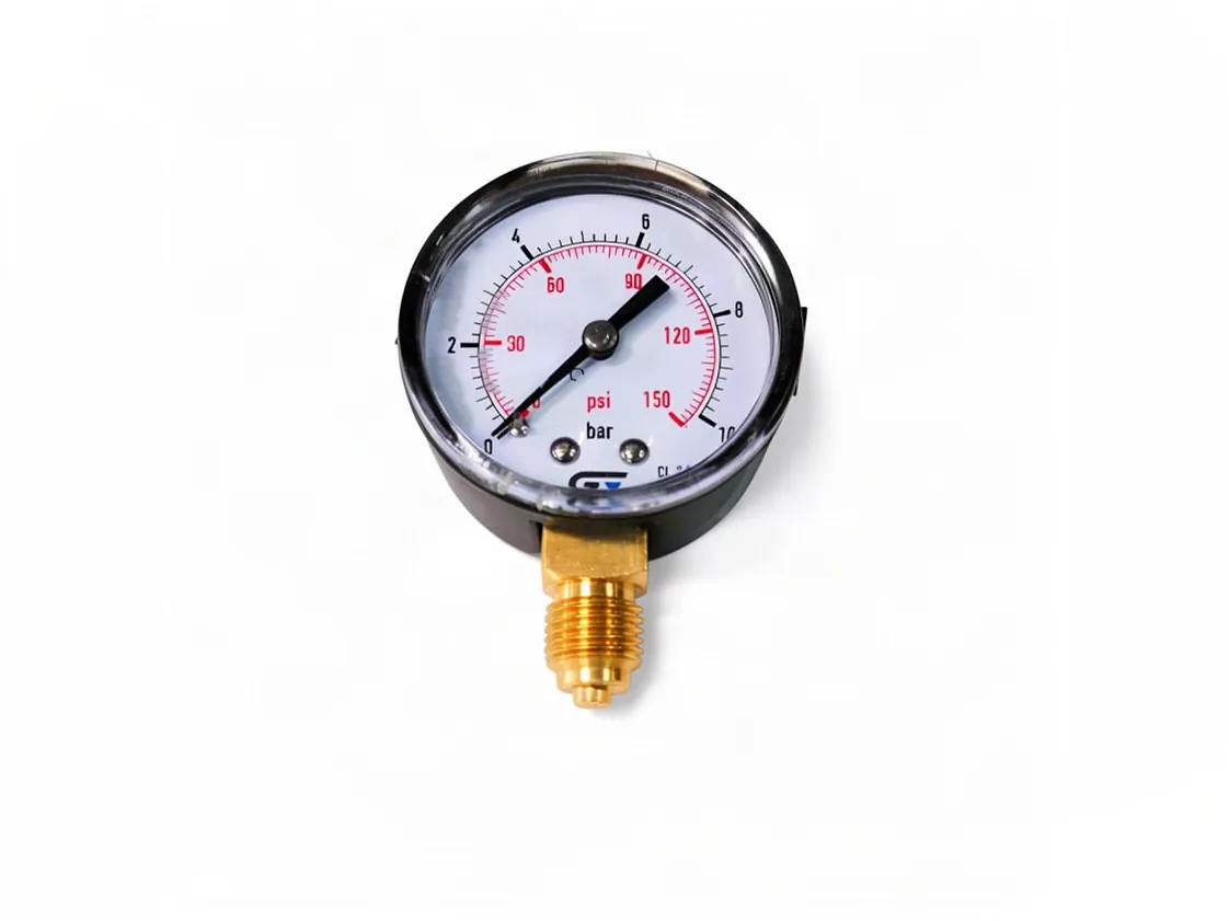 Pressure gauge 0-10 bar 1/4M vertical, part number ST-004651