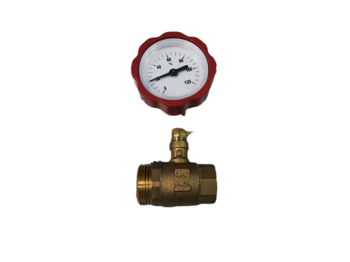Absperrhahn - rotes Manometer Domusa DS-pack, Teilenummer CVAL000043