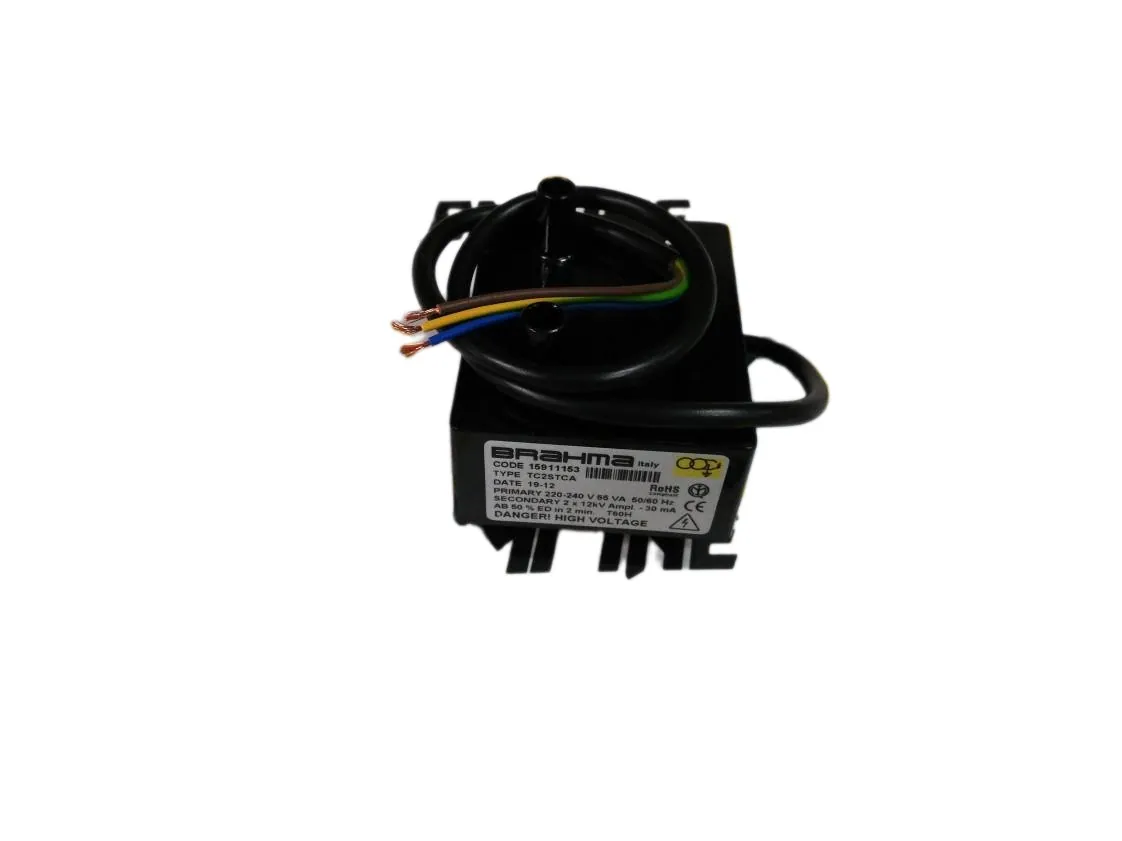Transformador queimador gasóleo Brahma TC2 Stca 2x12KV compatível com Q39824310, referência 4040660