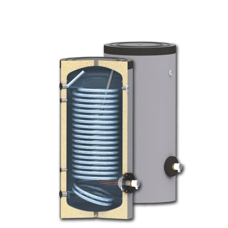 Interacumulador 0200lL Immergas UB ECO 200. Med.Ø560x1340mm (Acero Vitrificado alto rendimiento) de Suelo con tomas laterales Aerotermia, referencia 4.010110