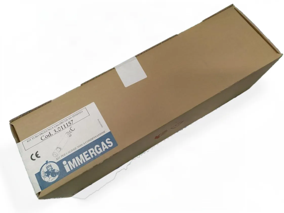 SPC-Rohr 80/125 x 0500mm Immergas Weiße Aluminium-Verlängerung, Teilenummer 3.011157