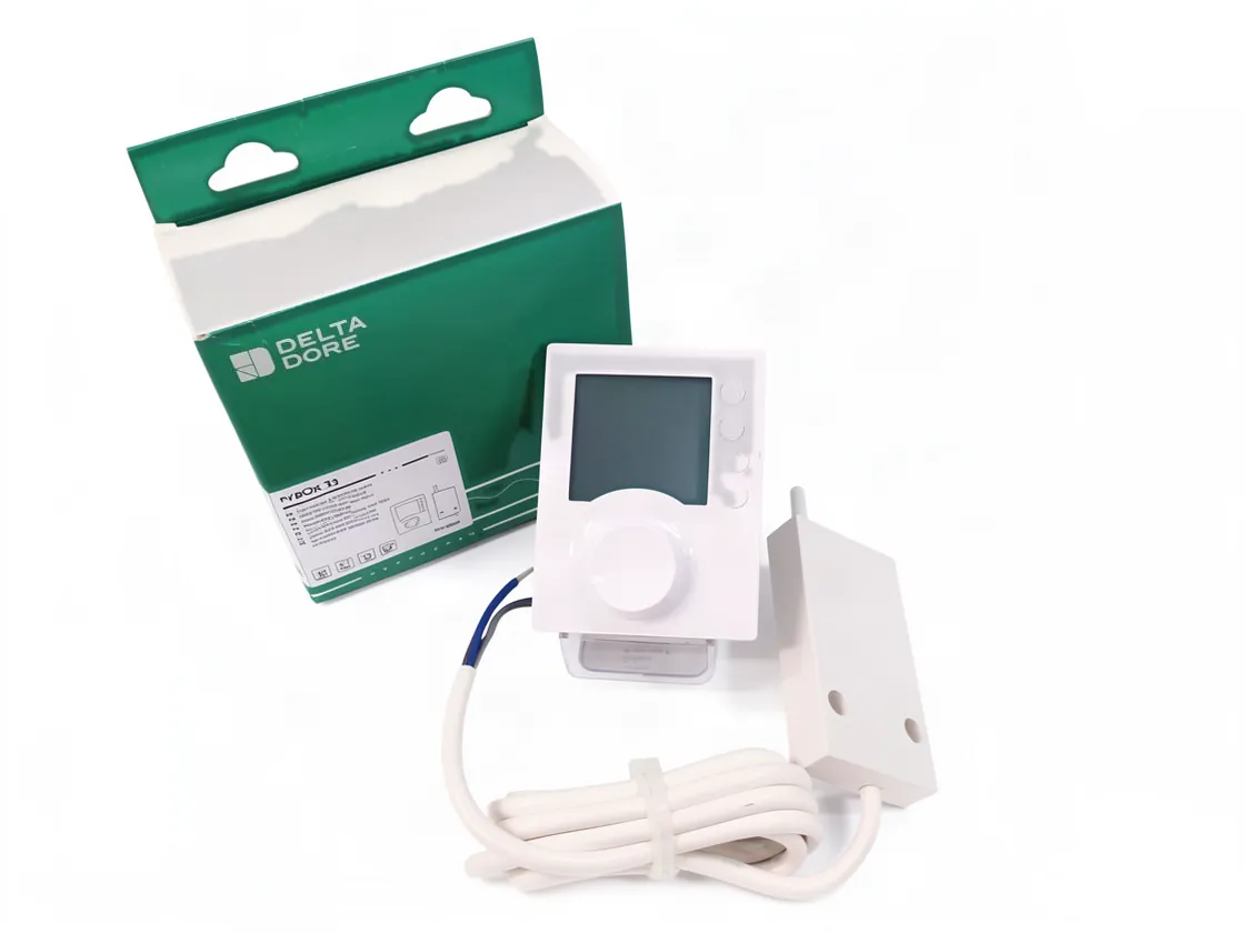 Termostato ambiente Delta Dore Tybox 33 senza fili, elettronico digitale con manopola, codice ricambio 6053002