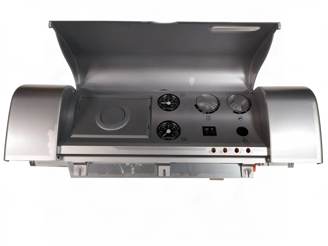 Electric front panel Domusa MCF DX Analog silver color with complete wiring, part number SELEMCX003