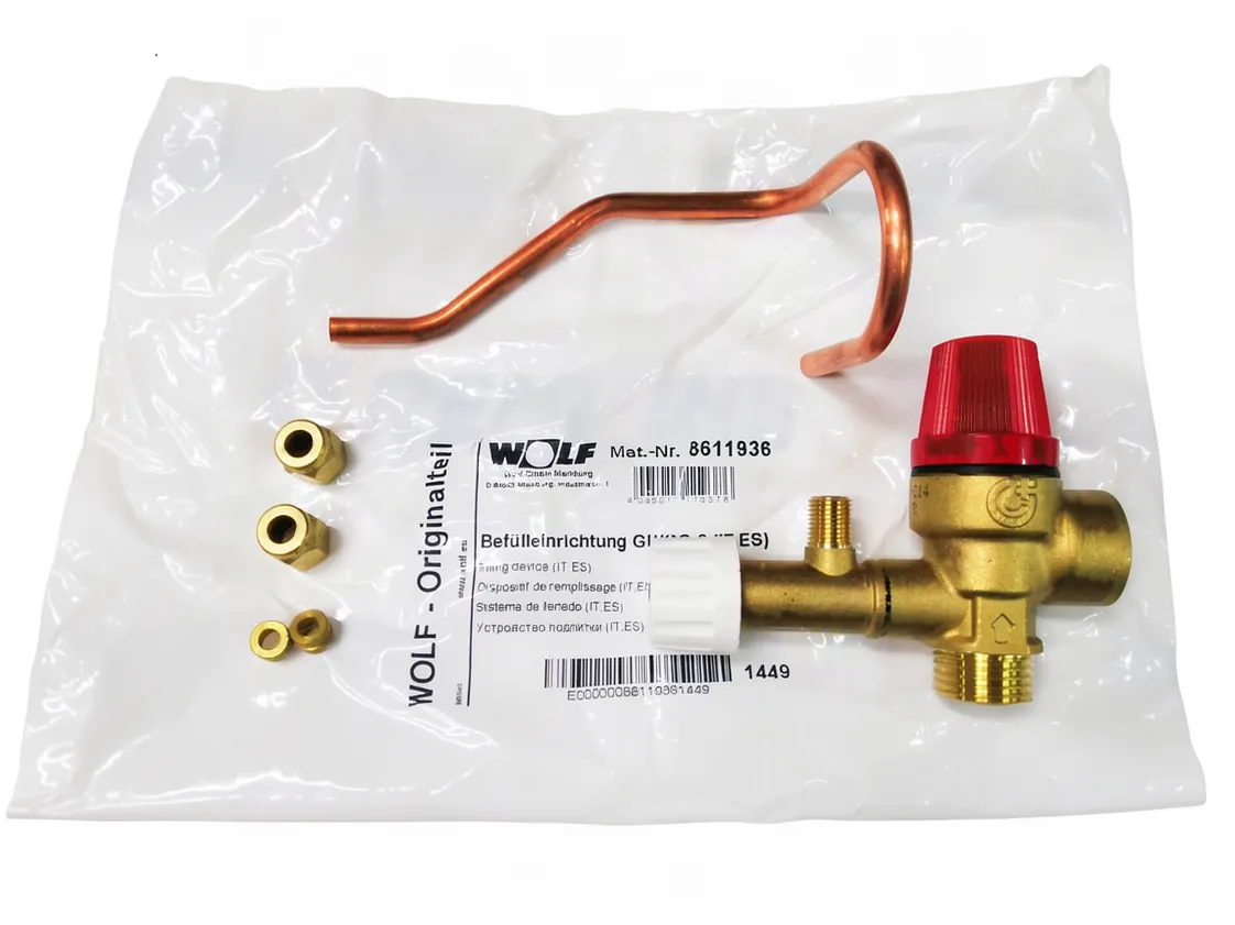 Llave llenado Wolf GGEK - GG2EK - TGB K20 con valvula seguridad, referencia 8611936