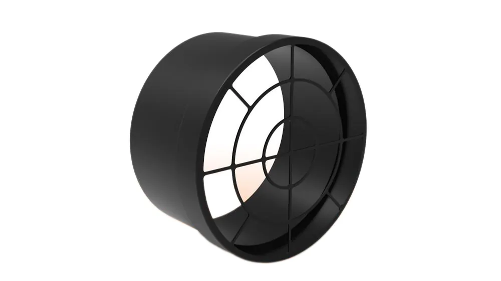 Baffle 080M Horizontal Outlet Cannon. Enamelled Black (FIG), part number 8DFHPELP4