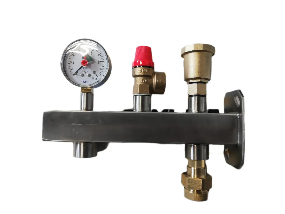 Soporte vaso expansión completo Max.50l. Agua Caliente Sanitaria (manometro-v.seguridad-purgador auto) Inoxidable, referencia RO-037162