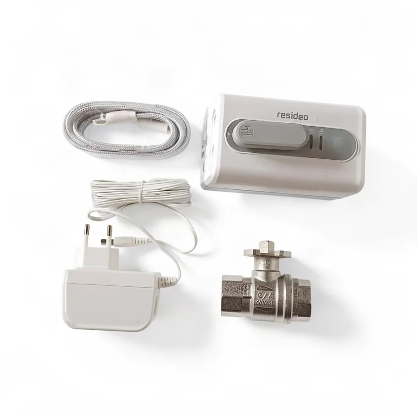 Wasser-Absperrventil mit Wi-Fi-Aktor und Leckmelder, Temp 2…65 ºC (mit kurzen Perioden bis 80 ºC), PN10, Sensorkabel 1,5 M enthalten, DN20, RP 3/4", KVS 62, Teilenummer VWS02Y020E