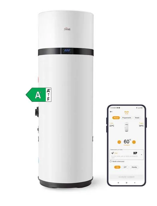 Ferroli Egea Tech HT 200 litres ECS. pompe à chaleur air-air sur pied (R-134A), référence 2CP0022F