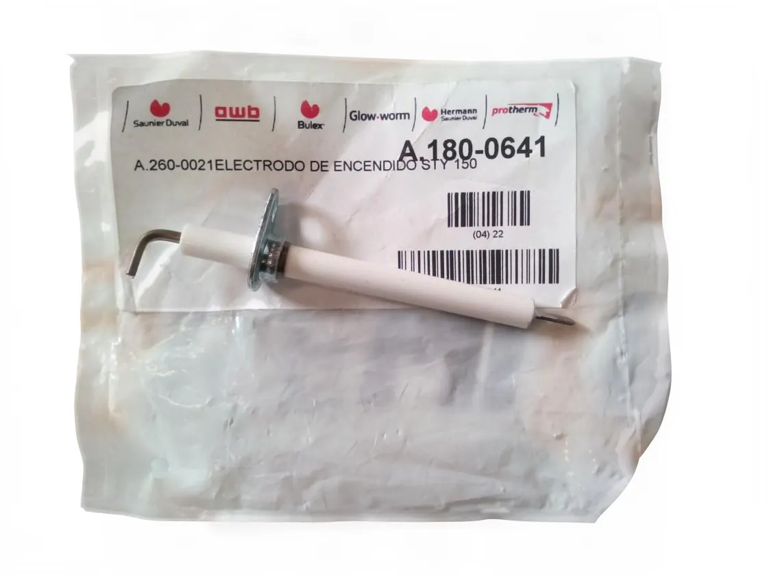 Elétrodo Saunier Duval Sty 150 ignição/ionização, referência A.180-0641