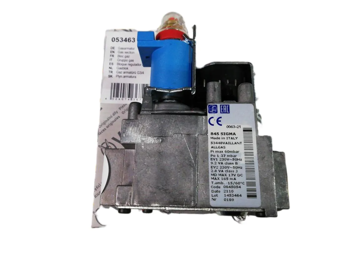 Valvola gas Vaillant VM - VMW- PRO - Plus (Sit 845 blu H con gradino) Gas propano, codice ricambio 053463