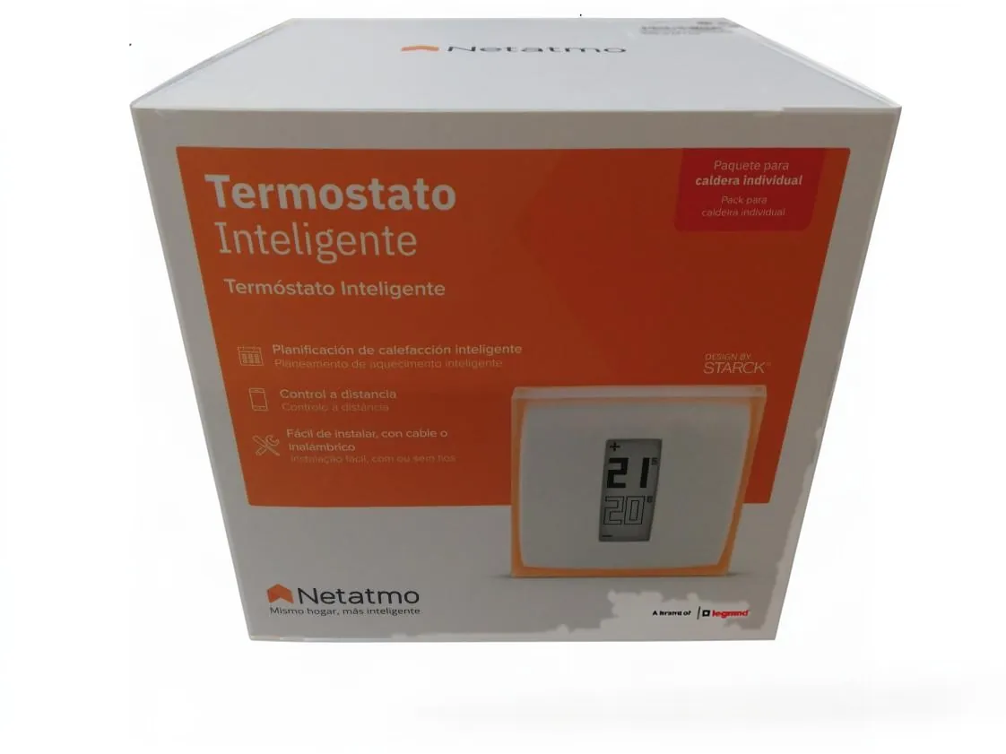 Termostato programmabile WiFi Netatmo Mod. NTH-ES-EC. Controllo e regolazione del sistema di riscaldamento, codice ricambio WS-034749