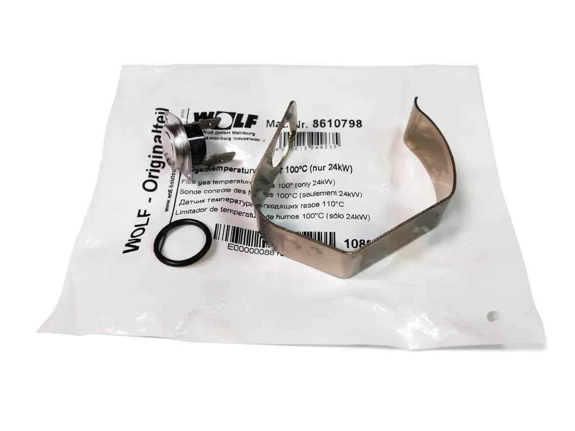 Thermostat Klixon 100º vertical Wolf CGBK20/24 fumées 24kw, référence 8610798