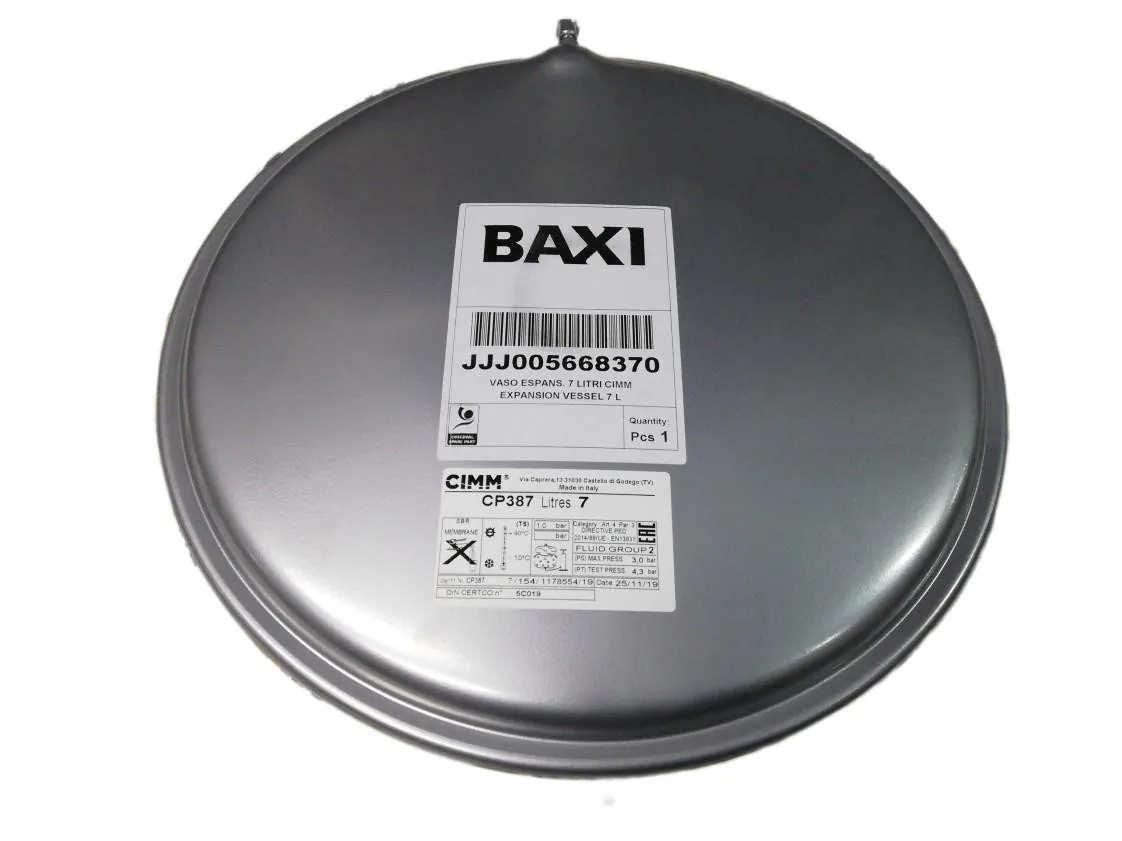 Vaso expansión Baxi Roca Altais 24/24 (7L-Esp-Med.390x70mm), referencia 125566837