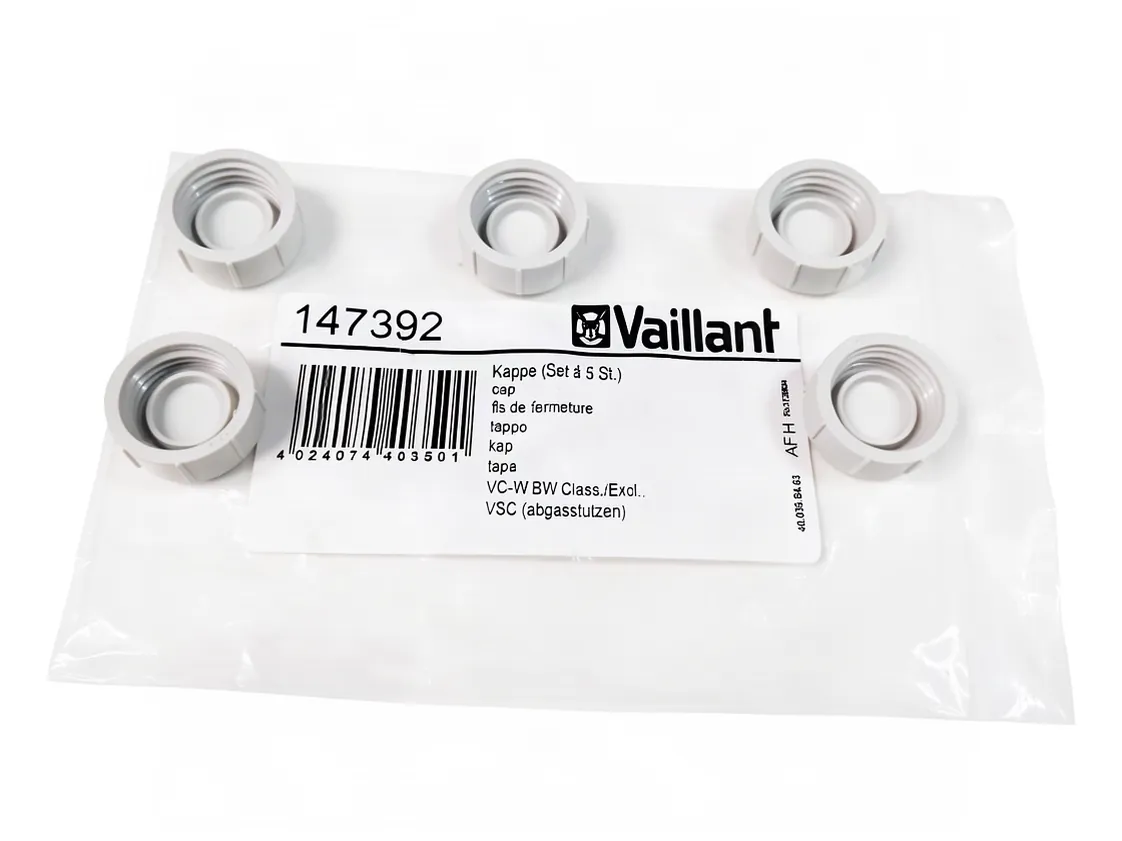 Stopfen Messstutzen Verbrennung Analyse Vaillant (Set 5uds), Teilenummer 147392
