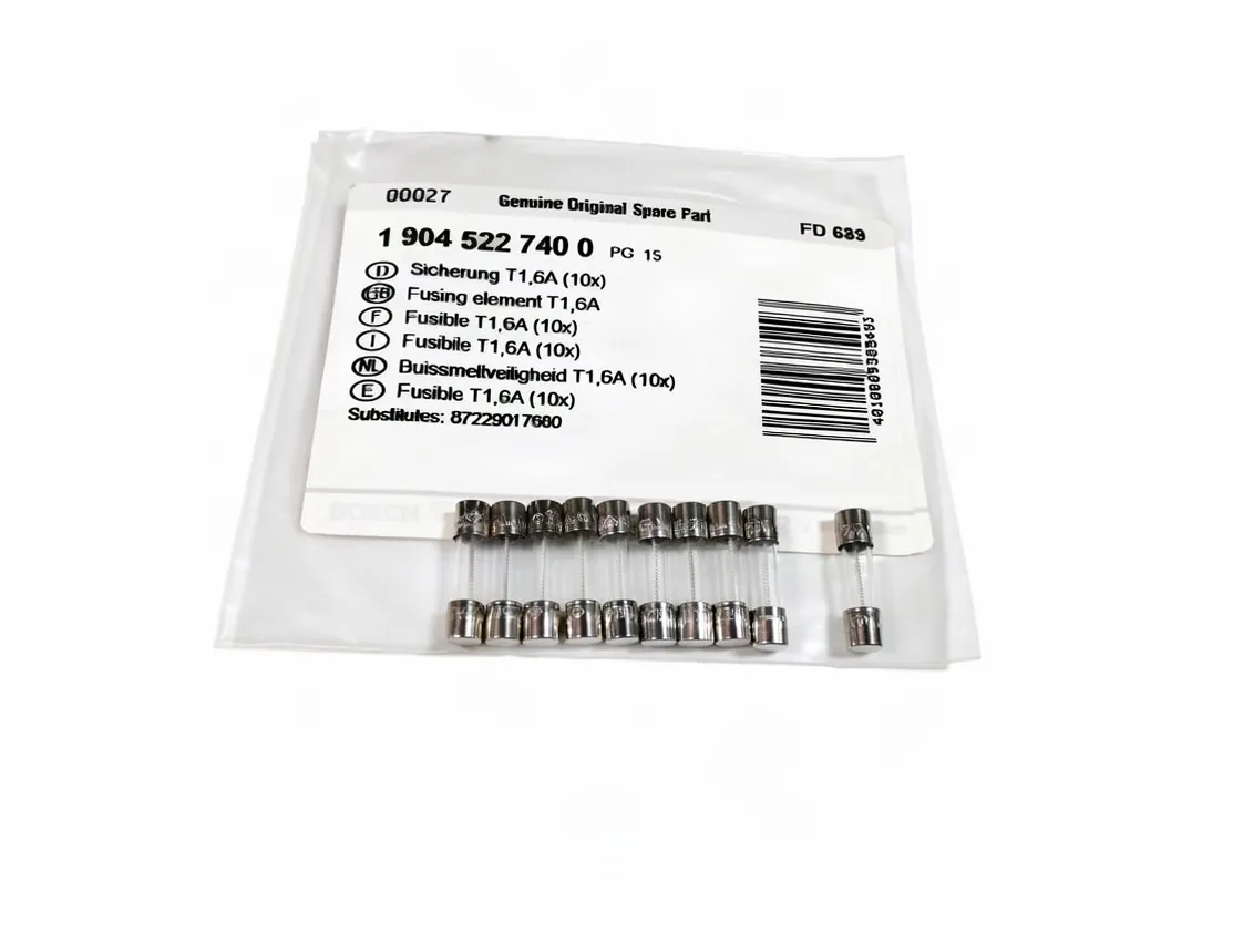 Fuse 1.6A 220V Med.5x20mm Junkers (kit 10uds), part number 19045227400
