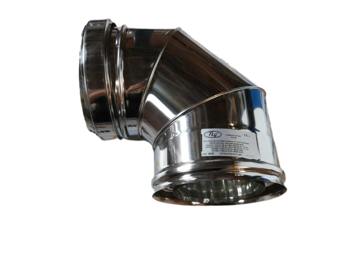 Codo SPC 130 - 90º Inoxidable Doble Pared 316, referencia 13090DP316