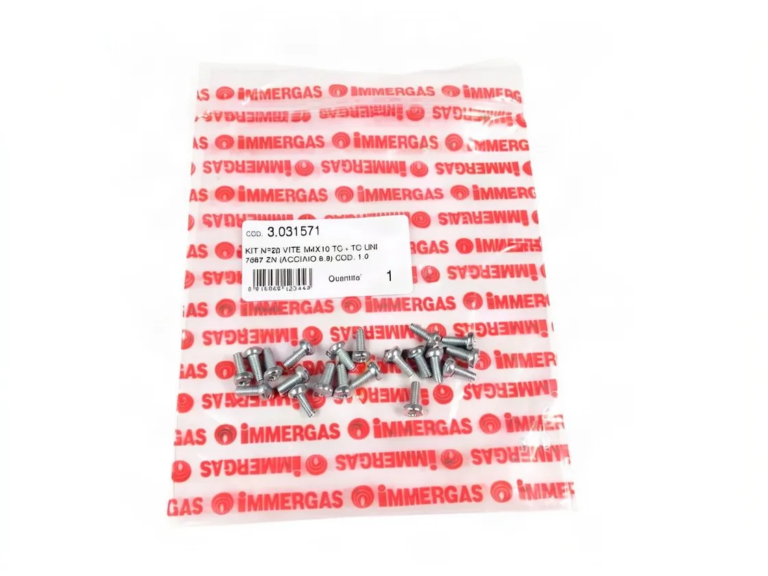 Screw Immergas M04x10mm. Victrix TT - Maior TT - Tera - Victrix Omnia 25 fastening (kit 20 pcs), part number 3.031571