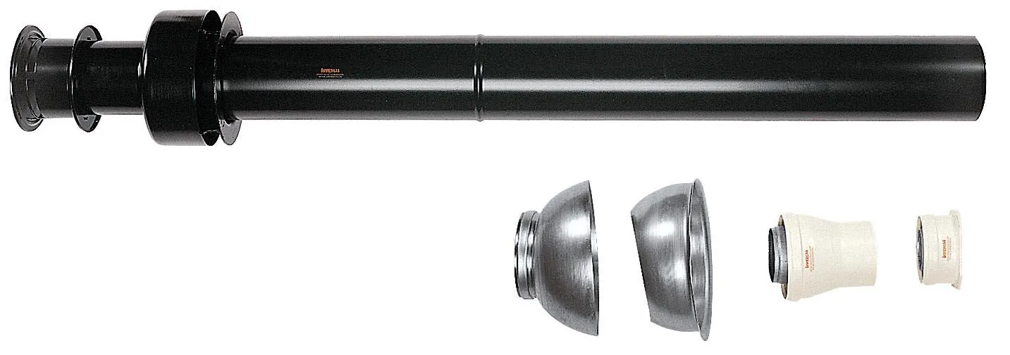 SPC 080/125 Immergas Set vertikaler Gasausgang zum Dach in Schwarz, Aluminium, Teilenummer 3.010352