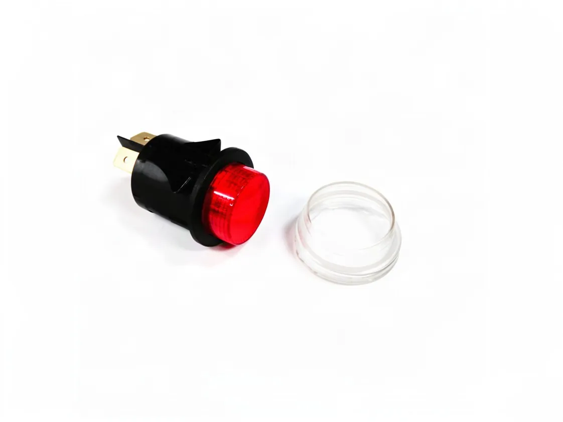 Red push-button switch Chafoteaux - Ecoflam Primax Ø25mm. Illuminated on/off, part number 341170