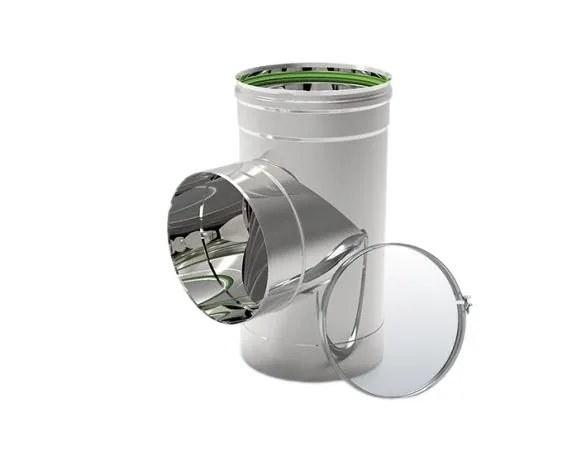 Raccordo a T SPC 130 - 90º Inox316 Doppia parete M-131/H-H, codice ricambio 130TE90HDP316