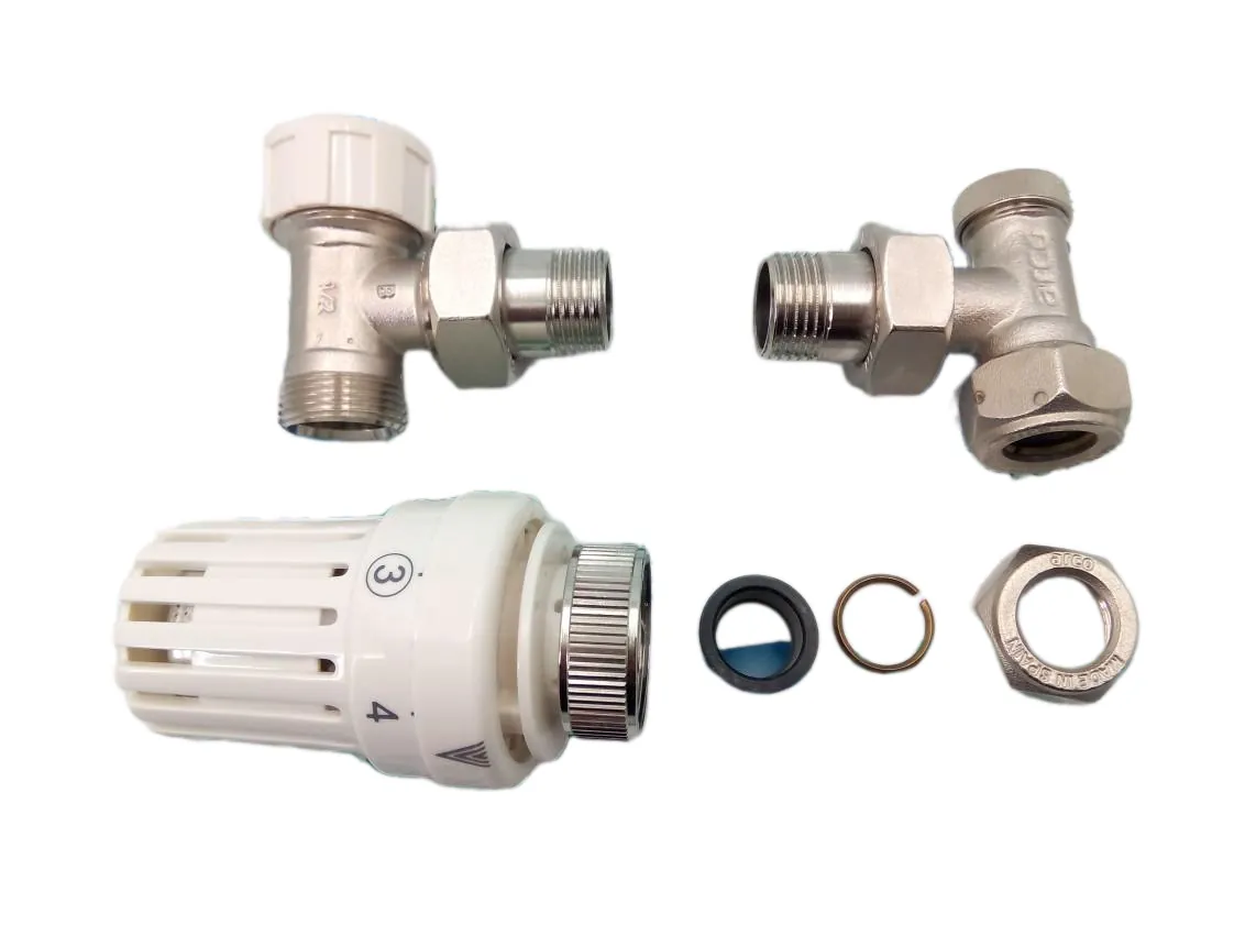 Llave radiador arco 1/2" termostática + detentor (kit completo) cobre 15, referencia 321300615