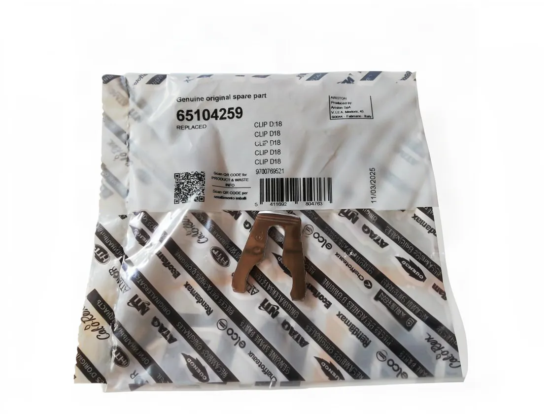 Clip sujección Ariston Cares 24 Ø18mm, referencia 65104259