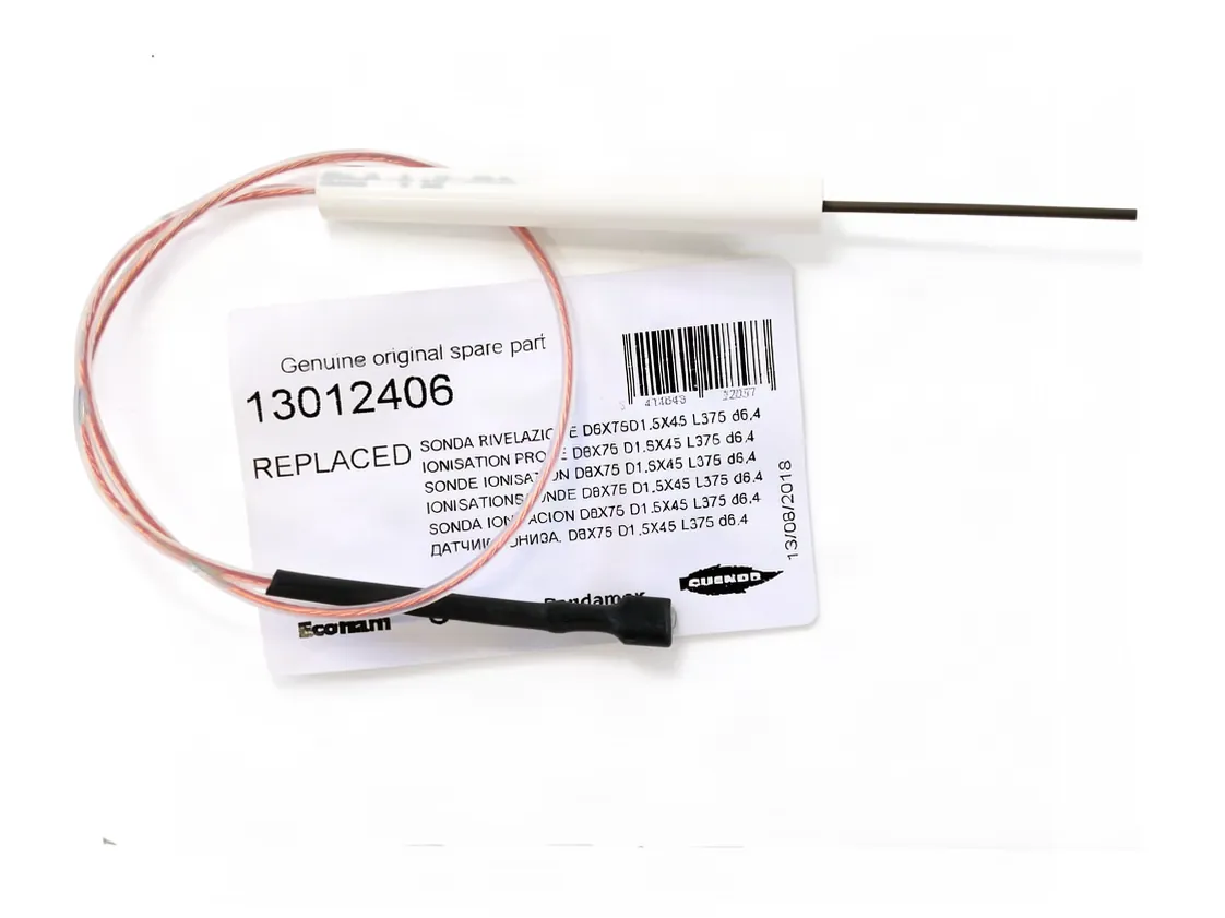 Electrodo quemador Elco Ionisation Probe Ø8X75 D1,5X45 L375 d6,4, referencia 13012406