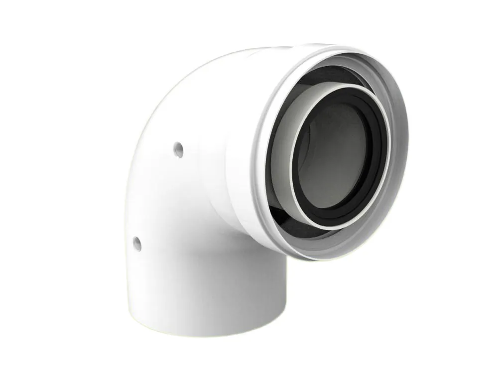 Knie 100/150 x 90ºMH Coaxiaal Polypropyleen, onderdeelnummer 10150-90MHP15