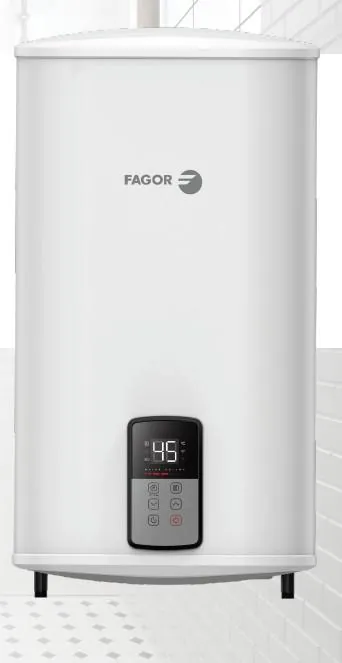 Termoacumulador Fagor C DUO 050 Horizontal / Vertical. Extra plano e duplo depósito. Med.860x470x250mm 2000w Wifi, referência 7TEFA0013